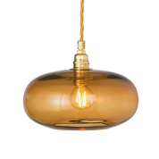 подвесной светильник с плоским стеклянным плафоном янтарного цвета