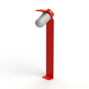 садовый боллард с прозрачной лампой и красной арматурой