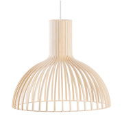 подвесной светильник с ламельным плафоном в виде широкой чаши