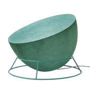 торшер с наклонным купольным абажуром нефритового оттенка