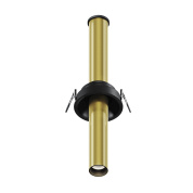 встраиваемый потолочный спот черного цвета с золотистым отражателем