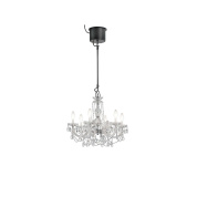 подвесная люстра для террас с множественными лампами и кристаллами