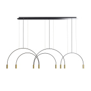 подвесной светильник с арочными элементами и металлическими вставками золотого цвета