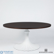 Flute Table 60 Walnut Top w/34 White Base Global Views стол