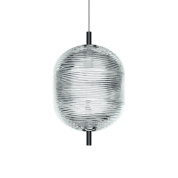 подвесной светильник с небольшим хрустальным плафоном в черном хроме