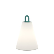 уличный переносной аккумуляторный светильник белый с зеленой ручкой