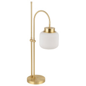 напольный светильник с рифлёным матовым стеклянным плафоном на стойке