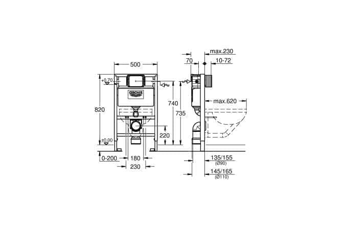 Инсталляция чертеж grohe