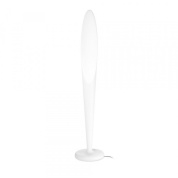 уличный дизайнерский торшер с плавными линиями корпуса белого цвета