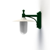 настенный светильник с матовым плафоном и зелёным корпусом