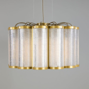 подвесная люстра с цилиндрическими перфорированными плафонами в неовикторианском стиле