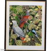 53936 Картина в раме Птицы в джунглях 80х100см Kare Design