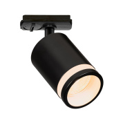 трековый светильник черный с поворотной головкой для однофазного трека