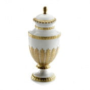 Empire feather potiche vase - white & gold ваза, Villari