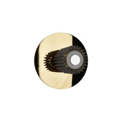 настенный светильник с круглым корпусом и контрастным золотисто-серым оформлением