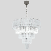 подвесная люстра с каскадной композицией цилиндрических стеклянных элементов