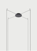 R10L04 2000 Lodes RADIAL CANOPY MAX 4 LIGHTS ø 12,5CM MATT BLACK CE Основание подвесного светильника черный