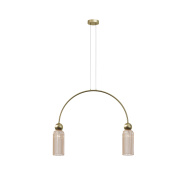 двухрожковый подвесной светильник с цилиндрическими плафонами на дугообразной штанге