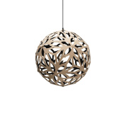 704 David Trubridge Floral Подвесной светильник из фанеры чёрного оттенка с внутренней отделкой Ø60