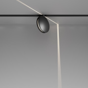 магнитный трековый светильник черного цвета с круглым плафоном и мягким рассеивателем Exility 23мм