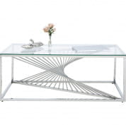 85023 Журнальный столик Laser Silver Clear Glass 120x60см Kare Design