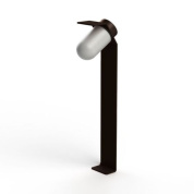 садовый боллард с прозрачной лампой и коричневым корпусом