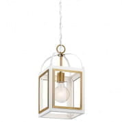 Vath 8" 1 Light Foyer White & Natural Brass подвесной светильник 52030WHNBR Kichler