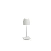 LD0320B3 Zafferano Poldina настольная лампа на аккумуляторе с коническим абажуром и регулировкой яркости белая матовая