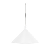 подвесной светильник с коническим плафоном из белого матового металла