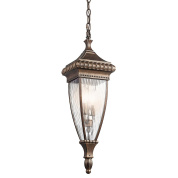 KL-VENETIAN8-M Kichler Venetian Rain уличный подвесной светильник фонарь на цепи с вытянутым стеклянным корпусом