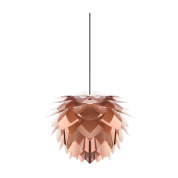 подвесной светильник с абажуром в форме лепестков медного цвета
