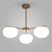 подвесная люстра с тремя овальными стеклянными плафонами