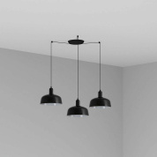 подвесной светильник чёрный глянцевый 3 плафона