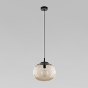 подвесной светильник с янтарным стеклянным шарообразным плафоном