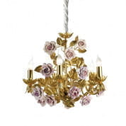 Marie antoinette 5 light chandelier - gold & pink люстра, Villari