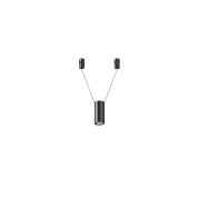 трековый подвесной светильник с двойными цилиндрами черного цвета