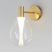 настенное бра с прозрачным стеклянным плафоном каплевидной формы