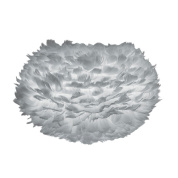 абажур из перьев серого цвета среднего размера