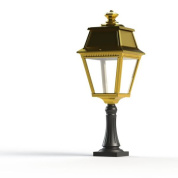 садовый фонарь с латунным корпусом и прозрачным плафоном