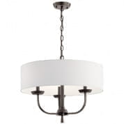 Kennewick 3 Light Chandelier with White Fabric Olde Bronze люстра 52384OZ Kichler