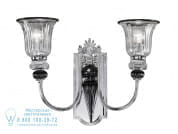 Nives Хромированный настенный светильник с прозрачным и черным кристаллом Possoni Illuminazione 27377/A2