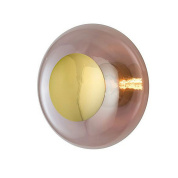 настенно-потолочный светильник с зеркальным плафоном из стекла оттенка обсидиан