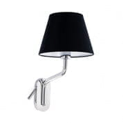 24006-12 ETERNA CHROME WALL LAMP E27 15W WITH RIGHT READER настенный светильник Faro barcelona
