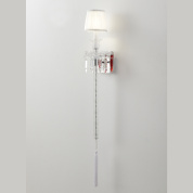 настенное бра с текстильным абажуром на хромированном основании