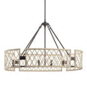 Oana 6 Light Oval Chandelier White Washed Wood люстра 52078WWW Kichler