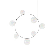 подвесной светильник с кольцевой рамой и сферическими рассеивателями