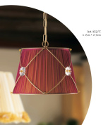 подвесной светильник с бархатным абажуром и декоративным кантом