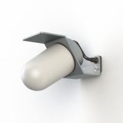 уличное настенное бра с овальным плафоном и тёмно-серым корпусом