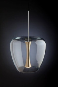 одиночный подвесной светильник с прозрачным стеклянным плафоном яблочной формы