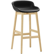 604450 Normann Copenhagen Hyg Барный стул 75 см, черная кожа / дуб